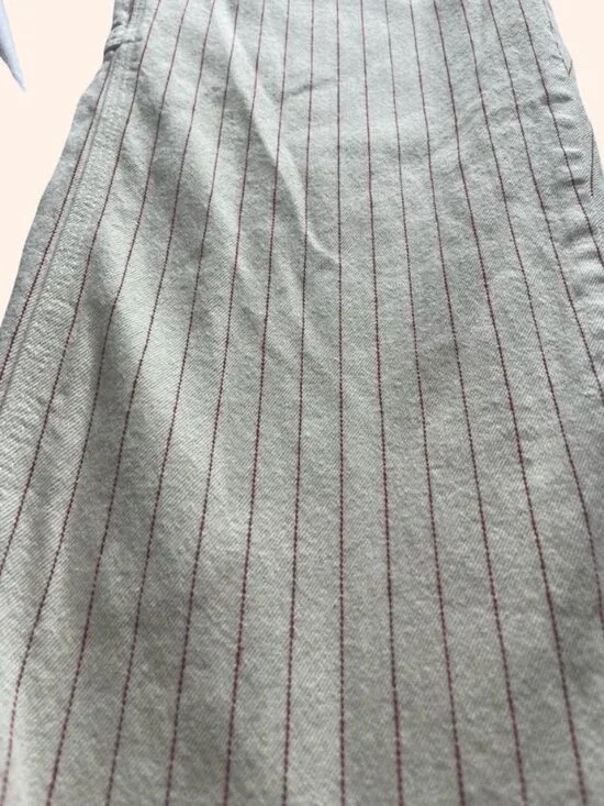 Dickies Pinstripe Carpenter Pants Beige Workwear Utility 34x29 Straight Leg - Picture 8 of 8